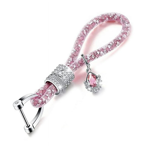 Glitter Key Chains Women Key Fob Rhinestones Key Ring Shiny Fob Keychain Ring Strap with Charms Car Key Decorations