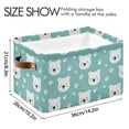 thumbnail image 3 of Storage Bins with Handle Fabric Organizer Basket Foldable Box 1 Pack White Bear Face and Paw 14.2x10.2x8.3, 3 of 8
