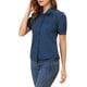 thumbnail image 4 of CAMISA DE ALGODÓN CON MANGAS CORTAS Y BOTONES PARA MUJERES ELEGANTE INSPIRADA CHIC TALLA 1 S, 4 of 6