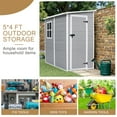 thumbnail image 3 of UBesGoo 5' x 4' Outdoor Storage Shed Plastic Garden Shed Resin Organization for Home/Lawn Mower/Backyard Equipment/Bike Storage/Pool Supplies, 3 of 8