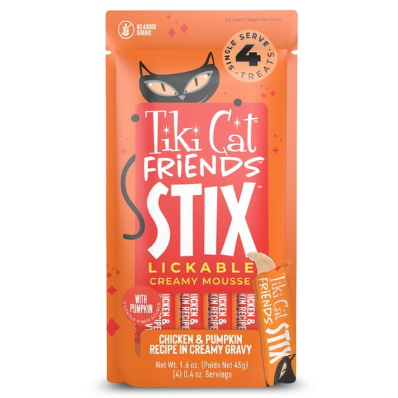 Tiki Cat Friends Stix Chicken & Pumpkin Flavor, 1.6 oz. Pouch