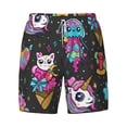 thumbnail image 4 of Lsque Mens Swim Trunks Cat Icecream Pattern - Bathing Suit Compression Liner - Beach Swim Shorts Swimwear - (S-3XL) - Stretch Quick Dry -X-Large, 4 of 9