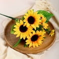 thumbnail image 2 of Efavormart Pack of 2 - 13" Artificial Sunflower Bouquet, Lifelike 26 Yellow Silk Flowers Head - Perfect as Wedding Bouquet, Home, Office, Wall, Shelf, Decoration, Party Supplies, Table Centerpieces, 2 of 10