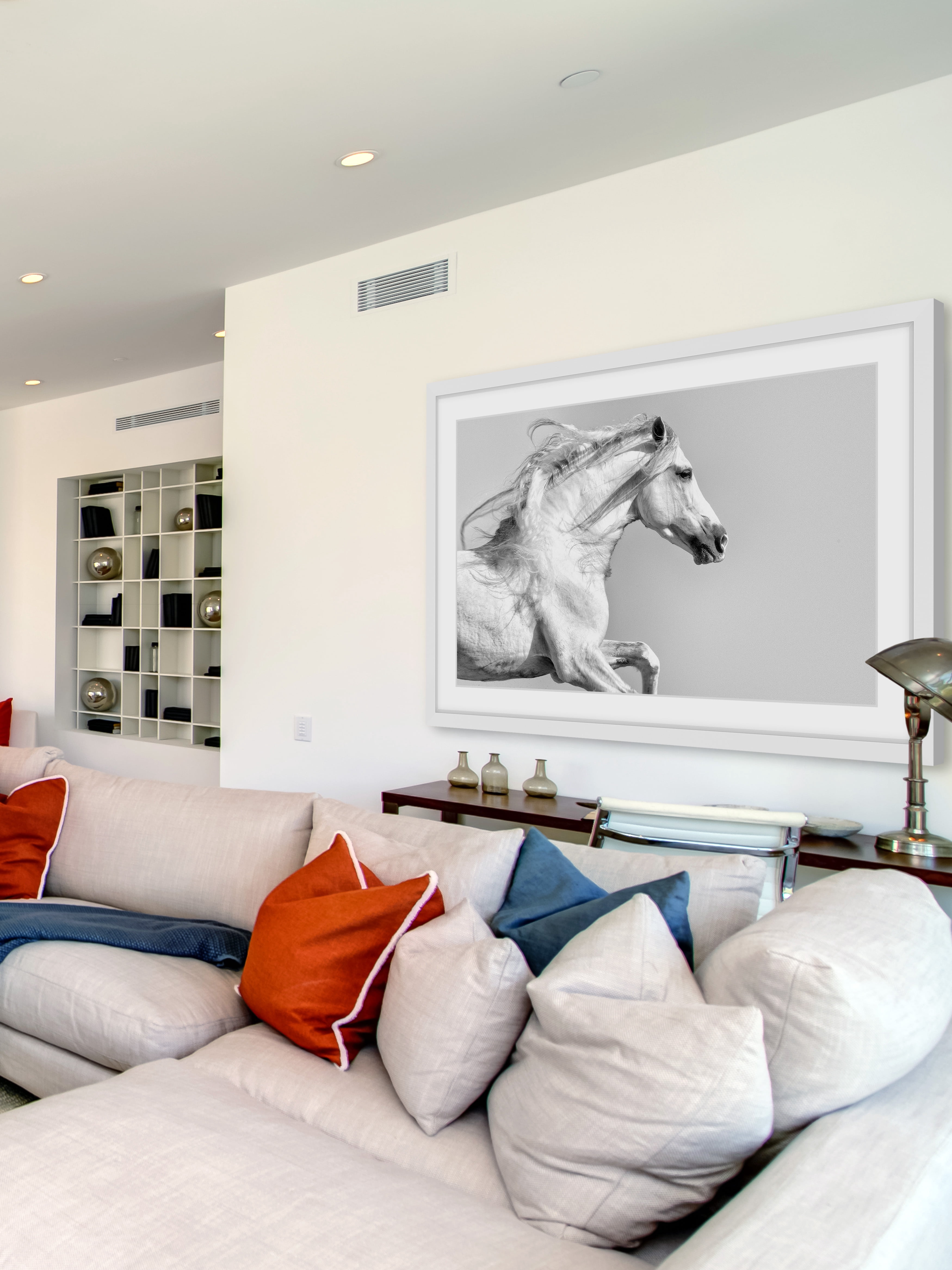 "White Mane" Framed Painting Print