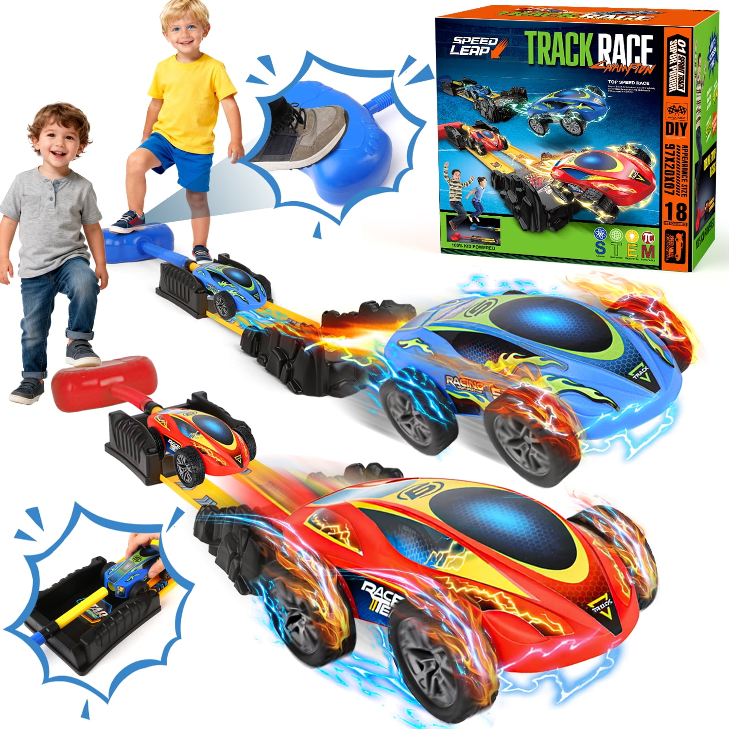 Free Shipping! Stomp Rocket Air Powered Racers Kids Outdoor Indoor