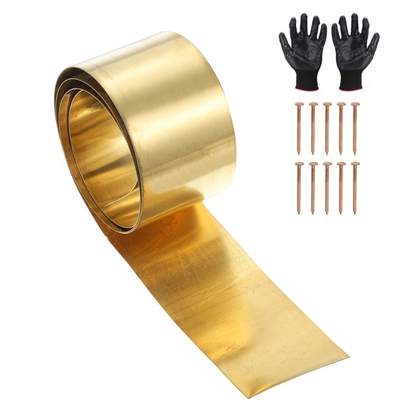Uxcell Brass Sheet Roll Metal Film Brass Foil Plate Fit for DIY Crafts Electrical Repair 0.5 x 50 x 1000 mm