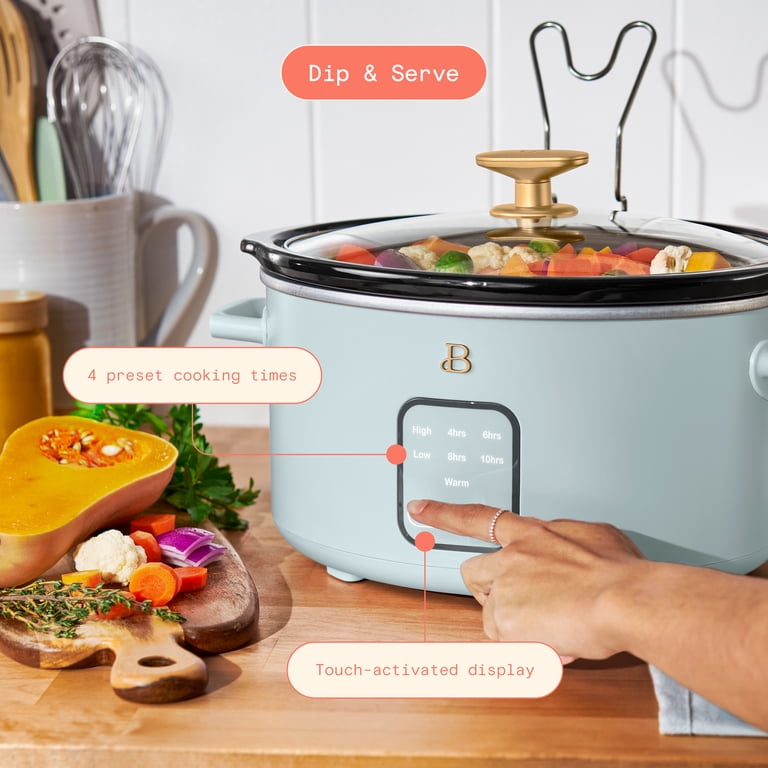 Beautiful 4 Qt Slow Cooker with Touch-Activated Display, Hydrangea