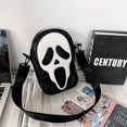 thumbnail image 1 of Bolso de mensajero para hombre y mujer, moderno y divertido bolso de hombro tipo bandolera con diseño de calavera fantasma, de PU suave, pequeño bolso para teléfono móvil, 1 of 6