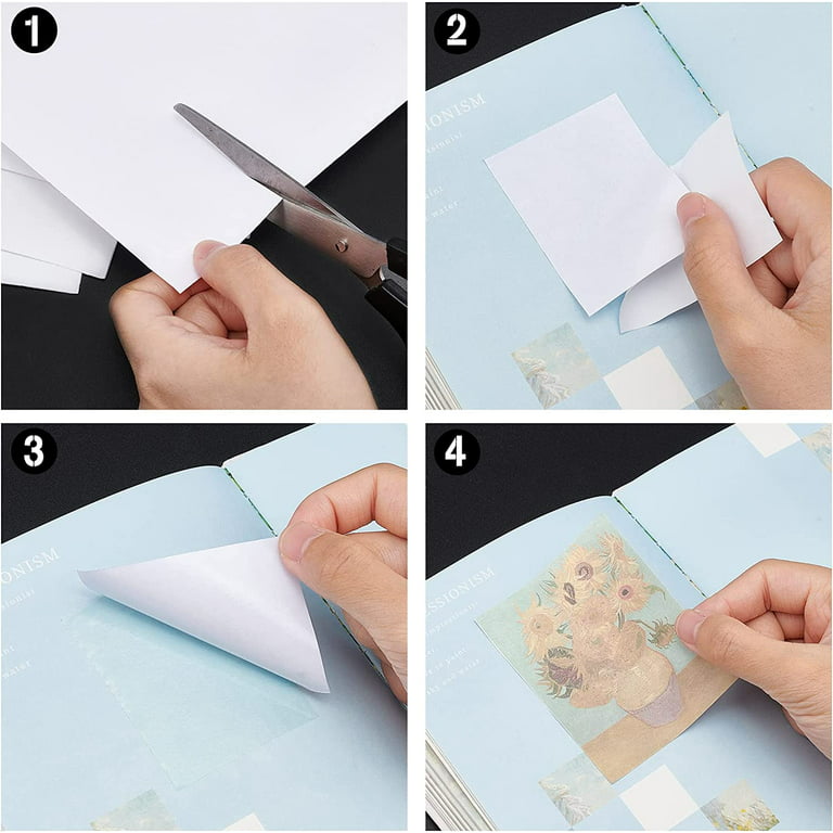 25Pcs White Double Sided Adhesive Sheets 7.9x7.9Inch Double Side Tap Sheet  0.2mm for Craft Photo Albums Handbook Making