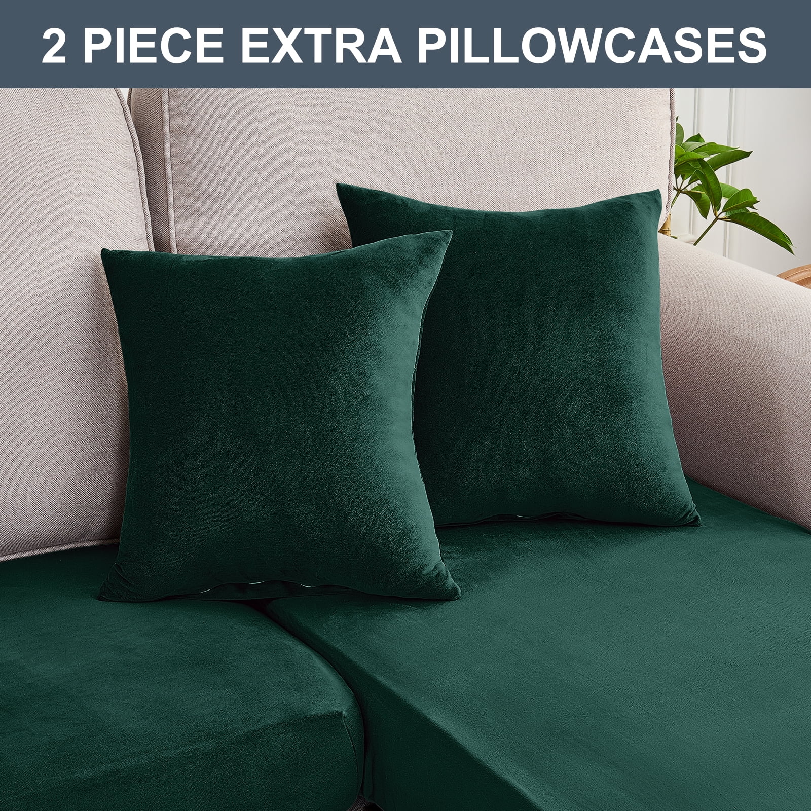 Sanmadrola Couch Covers Velvet Sofa Cushion Cover Stretch Machine Washable Universal Slipcover Furniture Protector for Couches Sectional Sofas