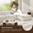 thumbnail image 6 of Christopher Knight Home Luxury 122" L-Shaped Sectional Sofa, Right-Facing Chaise Lounge, Beige, 6 of 10