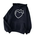 thumbnail image 2 of DDAPJ pyju Womens Heart Print Hoodie 2023 Fall Fashion,Loose Casual Drawstring Pullover Hoodie for Cat Lover Oversized Long Sleeve Hooded Sweatshirt with Kangaroo Pocket, 2 of 4