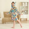 thumbnail image 4 of FORMRS Kids Bathrobe Unisex Hooded Robe Toddler Pajamas Sleepwear, Size 2-3T, Colorful Clover Pattern, 4 of 7