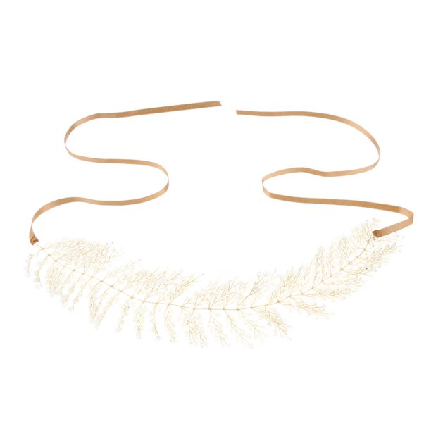 Diadema Nupcial De Del Rhinestone De material perla De Del cabellero Oro Zulema Venda de la boda Mujeres