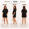 thumbnail image 6 of Carlikeit Casual Summer Matching Set for Women, Ribbed Short Sleeve Top and Shorts Outfit with Pockets, Loose Fit Cruise and Vacation Lounge Set, 6 of 6