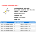 thumbnail image 2 of Intermediate Fuel Feed Line - Compatible with 2012 - 2015 Chevrolet Camaro 3.6L V6 LFX VIN 3 - AC Delco, 2 of 2