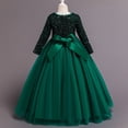 thumbnail image 2 of 6T- Girl Green Gown Dress with Rhinestone  and sleeveless for wedding, pageant, graduation, Birthday ages 6 years old., 2 of 3