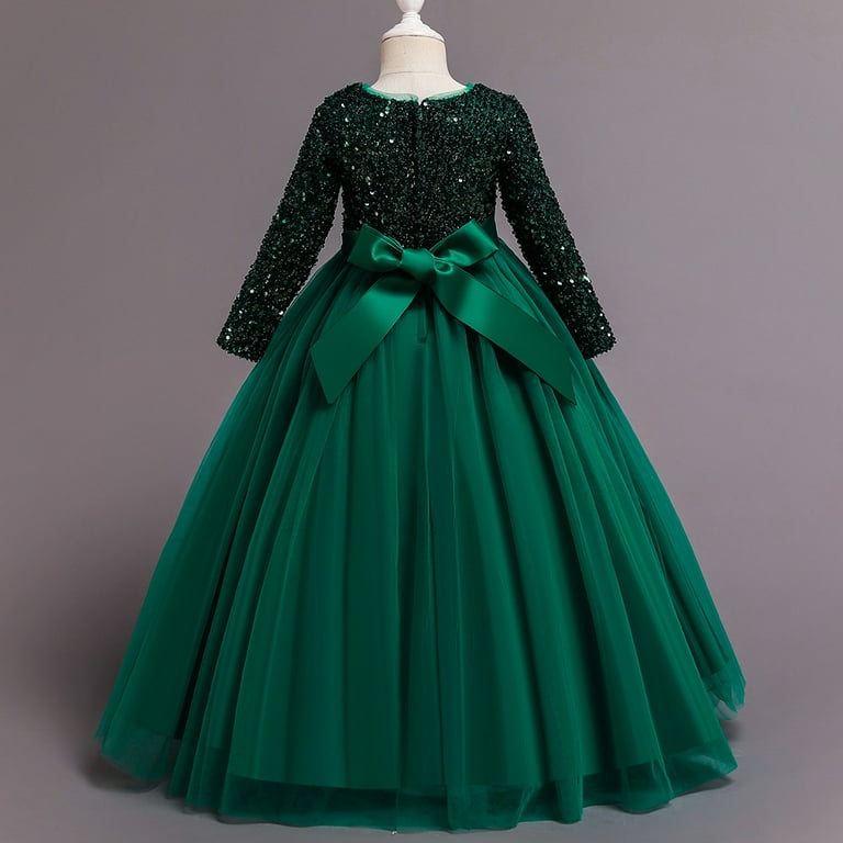 6T- Girl Green Gown Dress with Rhinestone and sleeveless for wedding,  pageant, graduation, Birthday ages 6 years old. - Walmart.com