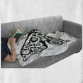 thumbnail image 6 of Steampunk Soft Flannel Fleece Throw Blanket, Insect in Vintage Style Butterfly Mechanism with Cogs and Gears, Cozy Plush for Indoor and Outdoor Use, 50" x 60", Black and White, by Ambesonne, 6 of 6