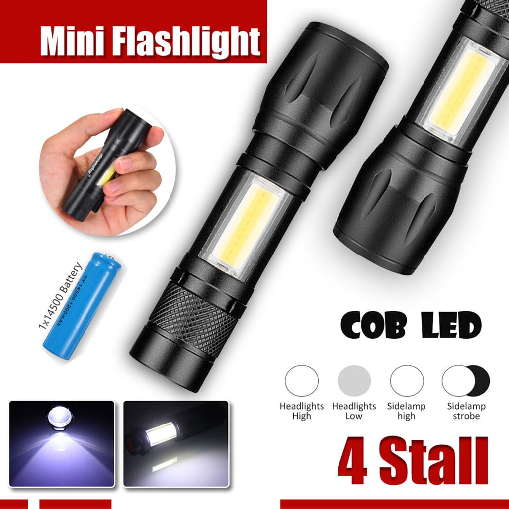 Flashlight Box COB Rechargeable T6 Night Lamp Torch Portable Zoomable Light Mini 