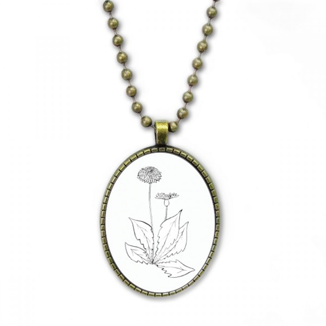 Flor diente de León las hojas de la planta Collar Colgante de cadena vintage Colección de joyas colgantes Unbranded M