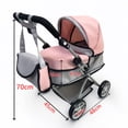thumbnail image 5 of Reborn Baby Dolls Stroller, Pink and Gray Foldable Pram with Adjustable Hood, Storage Basket and Shoulder Bag for Dolls Up to 22 inches, Girls Age 3+, 5 of 7