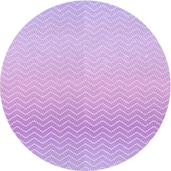 Ahgly Company Machine Washable Indoor Round Transitional Heliotrope Purple Area Rugs, 8' Round