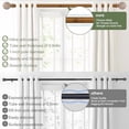 thumbnail image 4 of Wood Boho Curtain Rods for Windows:Wooden Farmhouse Decorative Curtain Rod for Bedroom Living Room,Heavy Duty Adjustable Rustic Bamboo Drapery Rods with Imitation Wood Grain Finials,Brown 18-45", 4 of 8