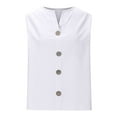 thumbnail image 4 of Summer Blouses for Women Dressy Casual Plus Size Solid Color V-Neck Button Sleeveless, 4 of 5