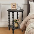 thumbnail image 3 of 2-Tier End Table, Small Night Stand, Side Table, Bedside Table with Storage Shelf, Coffee Tables for Small Spaces, Bedroom, Living Room (Black), 3 of 14