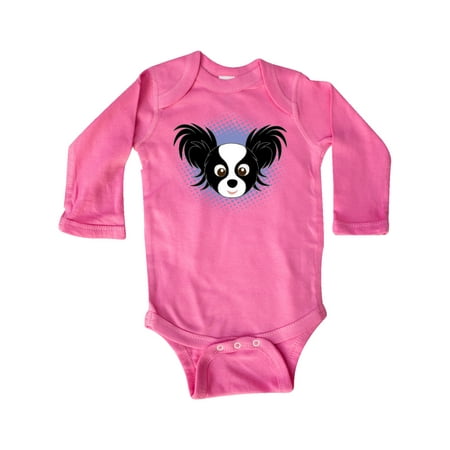 

Inktastic Papillon Dog Cute Gift Baby Boy or Baby Girl Long Sleeve Bodysuit