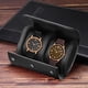 thumbnail image 4 of Estuche de viaje para reloj de cuero Caja para un reloj para hombres y mujeres, 2 ranuras, negro, 4 of 6