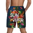 thumbnail image 2 of Lsque Mens Swim Trunks Summer Birds and Flowers Pattern - Bathing Suit Compression Liner - Beach Swim Shorts Swimwear - (S-3XL) - Stretch Quick Dry -Medium, 2 of 9