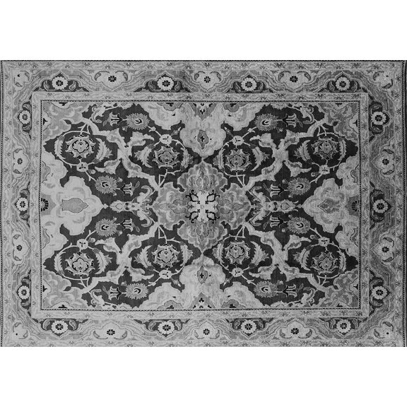 Ahgly Company Indoor Rectangle Oriental Gray Traditional Area Rugs, 5' x 7'