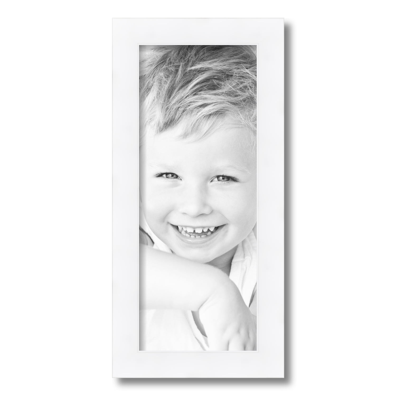 ArtToFrames 8x20 Inch Contemporary White with Lip Picture Frame, This White Wood Poster Frame is