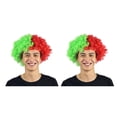 thumbnail image 2 of Seitruly Peluca de payaso Pelo Fiesta de Navidad Pelos sintéticos Aficionados al fútbol Multiusos Amplia aplicación Multicolor Headwearing Portugal Tamaño libre 2piezas, 2 of 6