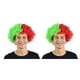 thumbnail image 2 of Seitruly Peluca de payaso pelo fiesta de Navidad pelos sintéticos aficionados al fútbol amplia aplicación fiestas multicolor Headwearing Portugal Tamaño libre 2piezas, 2 of 6
