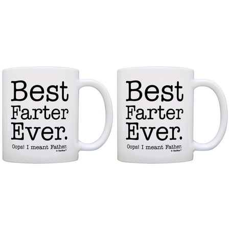 

ThisWear Best Farter Mug Best Farter Ever Funny Fathers Day Dad Jokes 11 ounce 2 Pack Coffee Mugs