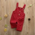 thumbnail image 5 of Qiylii Toddler Kids Corduroy Suspender Rompers Solid Button Color Down Overalls, 5 of 8
