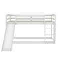 Twin Over Twin Wooden Bunk Bed with Convertible Slide and Durable