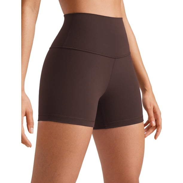 Shorts CRZ YOGA Butterluxe Biker tiro alto 10 cm marrón Talle L