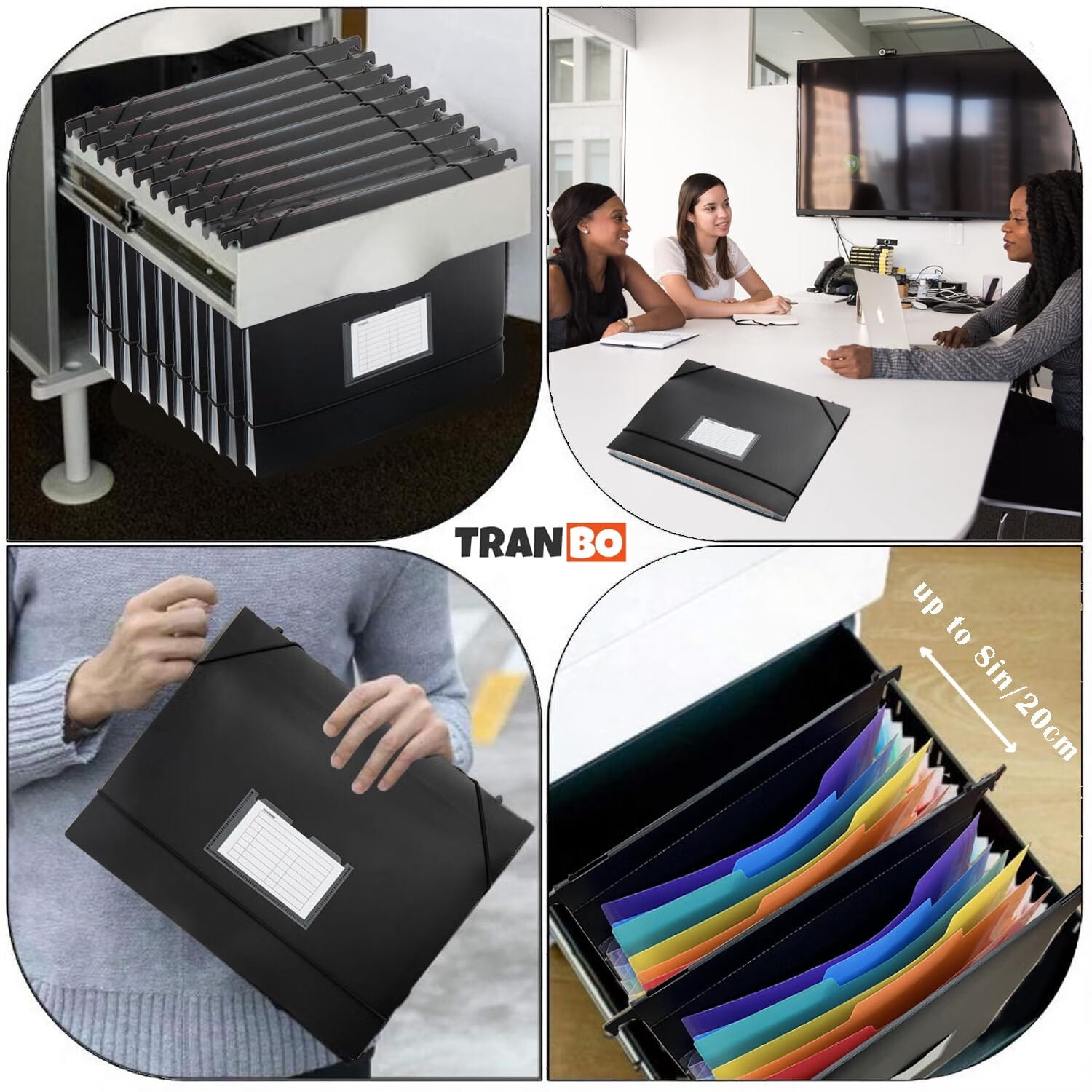 Plastic Expanding Hanging File Folders,7 Innovative 1.2" Accordion Pockets,Large Capacity,Multicolor Tabs,Regular File Size - 1 Pack