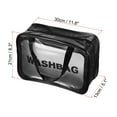 thumbnail image 2 of Uxcell 8.3"x11.8"x5.1" Clear Toiletry Bag Makeup Bags with Zipper Handle Black, 2 of 5