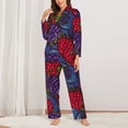 thumbnail image 2 of Daiia Wild Berries for Women's Long-Sleeved Pajama Set – Soft & Comfortable Sleepwear Button-Up Pajamas Cozy Lounge Wear-X-Large, 2 of 7