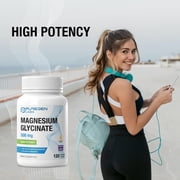 Puregen Labs High Potency Magnesium Glycinate Chelated for Superior Absorption - 120 Veggie Caps - 3 Pack
