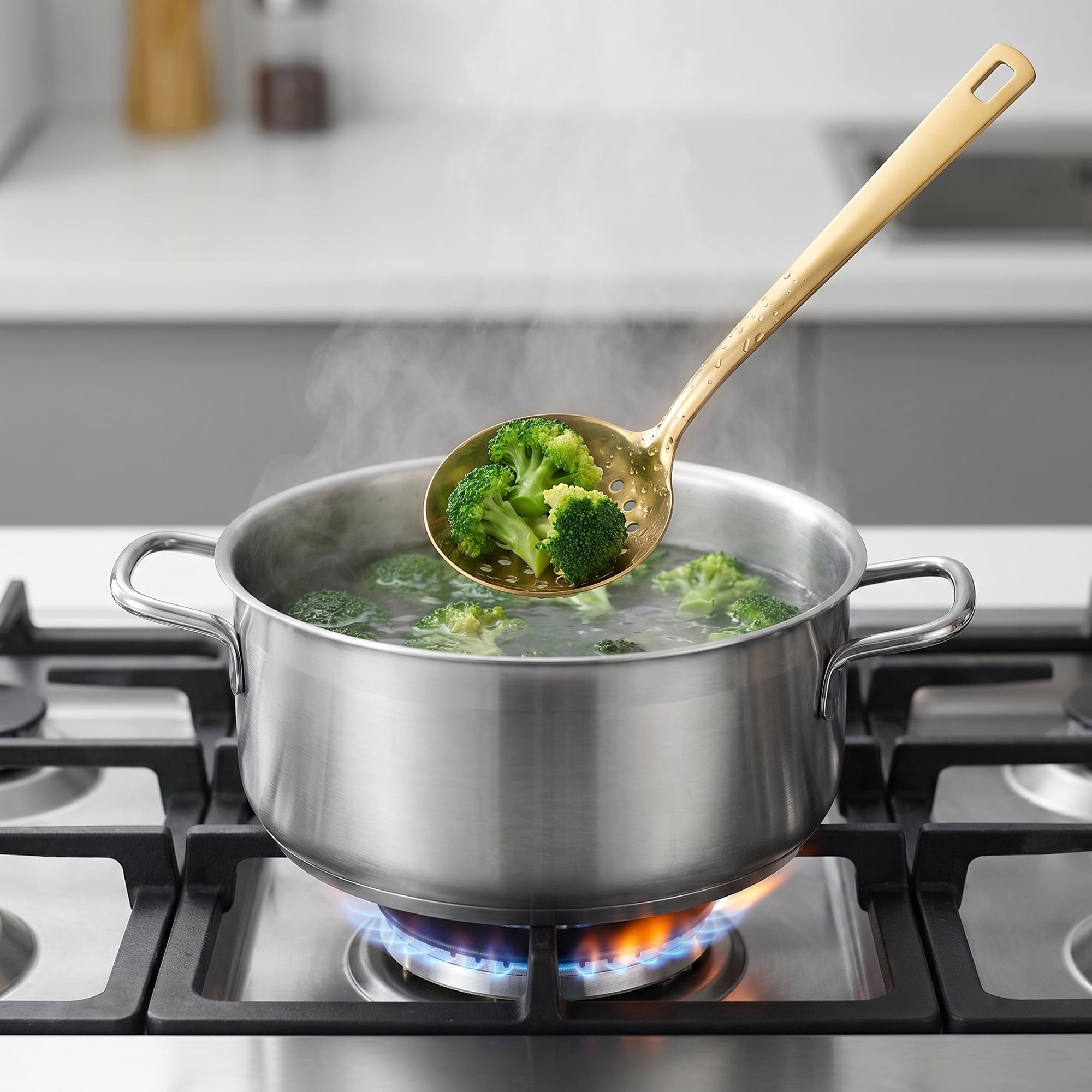 Unique Bargains Non Stick Heat Resistance Stainless Steel Slotted Spoon B 9.8" x 3"