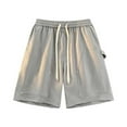 thumbnail image 1 of Kovlvoll Mens Shorts Summer Plus Size Fashion Solid Color Drawstring Elastic Waist Loose Casual Wide Leg Short Pants, 1 of 3