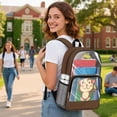 thumbnail image 3 of SEANATIVE Clear Bookbag for Girls Boys Transparent Backpack See Through School Daypack PVC Heavy Duty Unisex School Backpack for Teens Kids, Monkey Brown, 3 of 7