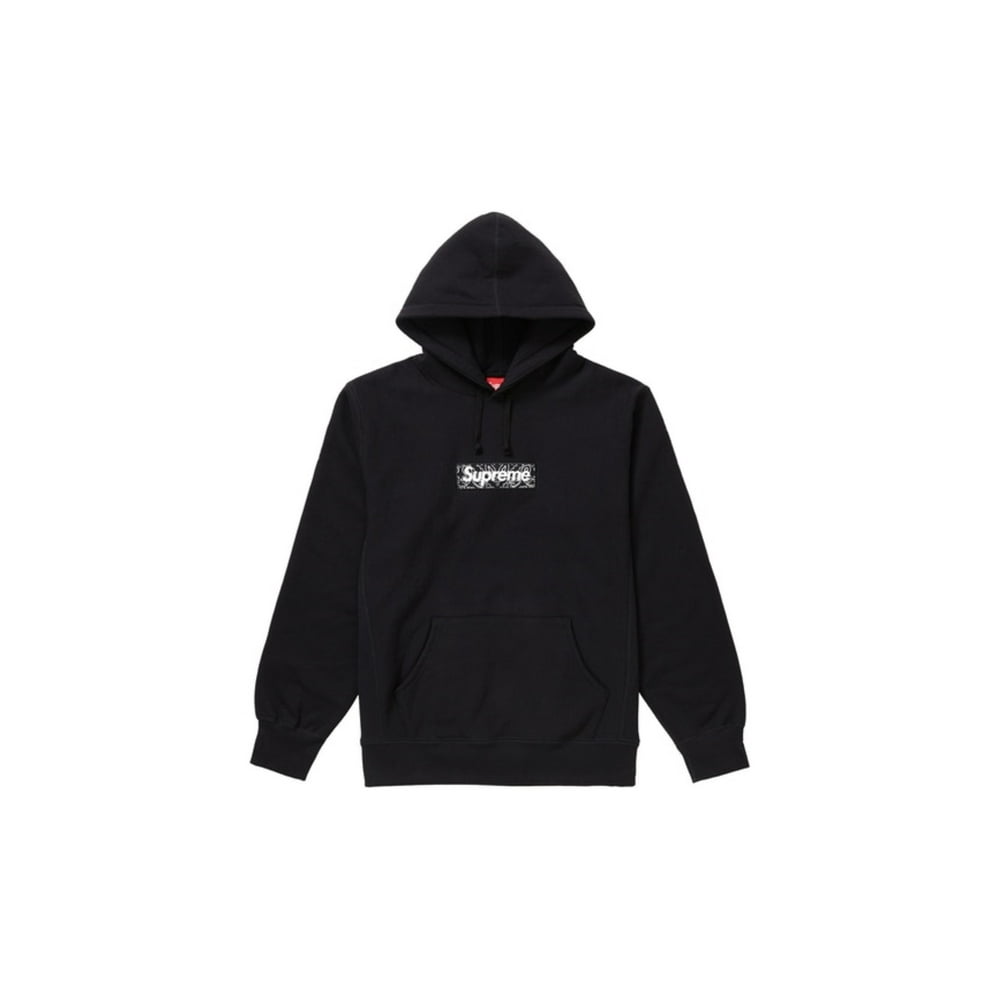 Supreme - Supreme Bandana Box Logo Hooded Sweatshirt Black - Size Large ...