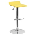 thumbnail image 2 of BizChair Contemporary Yellow Vinyl Adjustable Height Barstool with Solid Wave Seat and Chrome Base, 2 of 7